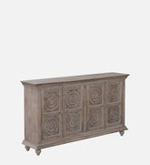 Solid Wood Sideboard In Scratch Resistant White Distress Finish